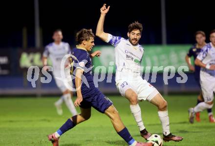 Fussball Regionalliga. Velden gegen Treibach.  Alexander Kurz (Velden),  Michael Novak (Treibach). Velden, am 12.9.2025.
Foto: Kuess
www.qspictures.net
---
pressefotos, pressefotografie, kuess, qs, qspictures, sport, bild, bilder, bilddatenbank