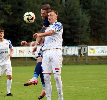Fussball Regionalliga. Velden gegen Treibach.  Tom Zurga (Velden),  Ognjen Gigovic (Treibach). Velden, am 12.9.2025.
Foto: Kuess
www.qspictures.net
---
pressefotos, pressefotografie, kuess, qs, qspictures, sport, bild, bilder, bilddatenbank