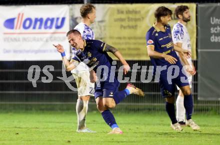 Fussball Regionalliga. Velden gegen Treibach. Torjubel Tom Zurga  (Velden),   Velden, am 12.9.2025.
Foto: Kuess
www.qspictures.net
---
pressefotos, pressefotografie, kuess, qs, qspictures, sport, bild, bilder, bilddatenbank