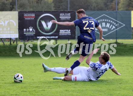 Fussball Regionalliga. Velden gegen Treibach. Ralph Roman Scheer  (Velden),  Manuel Primusch (Treibach). Velden, am 12.9.2025.
Foto: Kuess
www.qspictures.net
---
pressefotos, pressefotografie, kuess, qs, qspictures, sport, bild, bilder, bilddatenbank