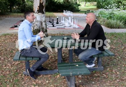 Fussball Regionalliga. Velden gegen Treibach. Vorschaufotos.  Trainer Karl Schweighofer (Treibach), Markus Kruecken. Klagenfurt, am 9.9.2025.
Foto: Kuess
www.qspictures.net
---
pressefotos, pressefotografie, kuess, qs, qspictures, sport, bild, bilder, bilddatenbank