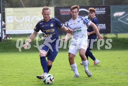 Fussball Regionalliga. Velden gegen Treibach.  Mario Kroepfl  (Velden), Manuel Tialler  (Treibach). Velden, am 12.9.2025.
Foto: Kuess
www.qspictures.net
---
pressefotos, pressefotografie, kuess, qs, qspictures, sport, bild, bilder, bilddatenbank