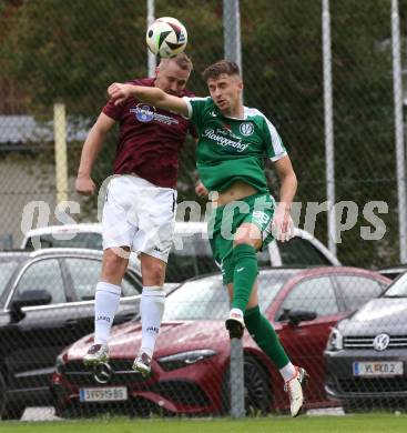 Fussball 1. Klasse Mitte. Bad Kleinkirchheim gegen Rosegg.  Michael Weiss  (Bad Kleinkirchheim), Besnik Hoxha    (Rosegg). Bad Kleinkirchheim, am 13.9.2025.
Foto: Kuess
www.qspictures.net
---
pressefotos, pressefotografie, kuess, qs, qspictures, sport, bild, bilder, bilddatenbank