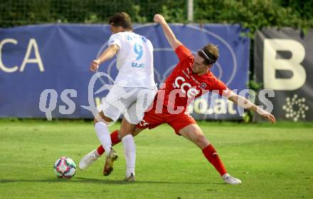 Fussball KÃ¤rntner Liga. SAK gegen St. Veit.  Luka Gajic  (SAK),  Raphael Lukas Kulterer (St.Veit). Klagenfurt, am 19.9.2025.
Foto: Kuess
www.qspictures.net
---
pressefotos, pressefotografie, kuess, qs, qspictures, sport, bild, bilder, bilddatenbank