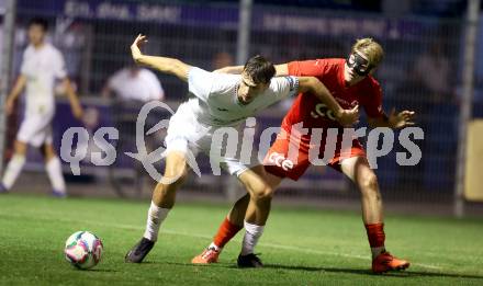Fussball KÃ¤rntner Liga. SAK gegen St. Veit.  Luka Jerin  (SAK),  Fabian Doerflinger (St.Veit). Klagenfurt, am 19.9.2025.
Foto: Kuess
www.qspictures.net
---
pressefotos, pressefotografie, kuess, qs, qspictures, sport, bild, bilder, bilddatenbank