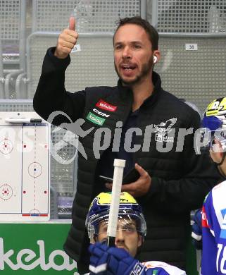 Eishockey Bundesliga. VSV gegen HC Pustertal.  Co-Trainer Marco Pewal (VSV). Villach, am 21.9..2025.
Foto: Kuess
www.qspictures.net
---
pressefotos, pressefotografie, kuess, qs, qspictures, sport, bild, bilder, bilddatenbank