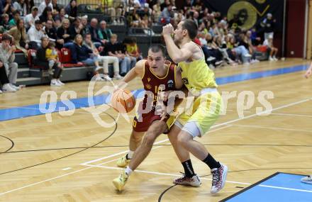 Basketball  2025/2026. Austria Cup.  Woerthersee Piraten gegen Traiskirchen Lions NexGen.    Andreas Nuck (Piraten),  Anes Avdic  (Traiskirchen). Klagenfurt, am 27.9.2025.
Foto: Kuess


---
pressefotos, pressefotografie, kuess, qs, qspictures, sport, bild, bilder, bilddatenbank