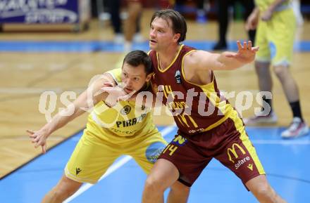 Basketball  2025/2026. Austria Cup.  Woerthersee Piraten gegen Traiskirchen Lions NexGen.    Jan-Arne Apschner (Piraten),  Maximilian Schuecker  (Traiskirchen). Klagenfurt, am 27.9.2025.
Foto: Kuess


---
pressefotos, pressefotografie, kuess, qs, qspictures, sport, bild, bilder, bilddatenbank