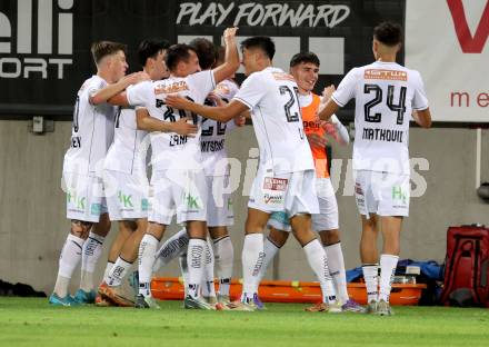 Fussball 2. Liga. SK Austria Klagenfurt gegen FC Hertha Wels..  Torjubel Bartol Barisic (Klagenfurt),   Klagenfurt, 26.9.2025.
Foto: Kuess
www.qspictures.net
---
pressefotos, pressefotografie, kuess, qs, qspictures, sport, bild, bilder, bilddatenbank