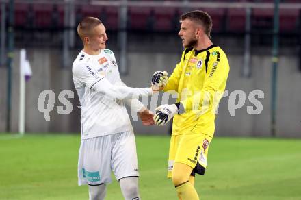 Fussball 2. Liga. SK Austria Klagenfurt gegen FC Hertha Wels..  Torjubel Bartol Barisic, Adnan Kanuric  (Klagenfurt),   Klagenfurt, 26.9.2025.
Foto: Kuess
www.qspictures.net
---
pressefotos, pressefotografie, kuess, qs, qspictures, sport, bild, bilder, bilddatenbank