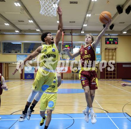 Basketball  2025/2026. Austria Cup.  Woerthersee Piraten gegen Traiskirchen Lions NexGen.    Marcus Holyfield (Piraten),   Mykyta Bitkin  (Traiskirchen). Klagenfurt, am 27.9.2025.
Foto: Kuess


---
pressefotos, pressefotografie, kuess, qs, qspictures, sport, bild, bilder, bilddatenbank