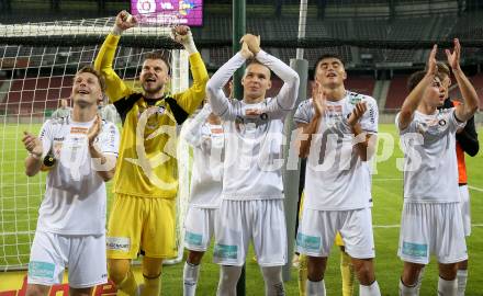 Fussball 2. Liga. SK Austria Klagenfurt gegen FC Hertha Wels.. Jubel  (Klagenfurt),  Klagenfurt, 26.9.2025.
Foto: Kuess
www.qspictures.net
---
pressefotos, pressefotografie, kuess, qs, qspictures, sport, bild, bilder, bilddatenbank