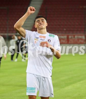 Fussball 2. Liga. SK Austria Klagenfurt gegen FC Hertha Wels. Aidan Liu (Klagenfurt).  Klagenfurt, 26.9.2025.
Foto: Kuess
www.qspictures.net
---
pressefotos, pressefotografie, kuess, qs, qspictures, sport, bild, bilder, bilddatenbank
