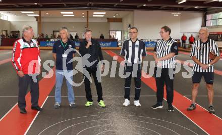 Stocksport. Champions League.  Herbert Brugger (Praesident Kaerntner Stocksportverband), Landessportdirektor Arno Arthofer.  Klagenfurt, 27.9.2025.
Foto: Kuess
www.qspictures.net
---
pressefotos, pressefotografie, kuess, qs, qspictures, sport, bild, bilder, bilddatenbank