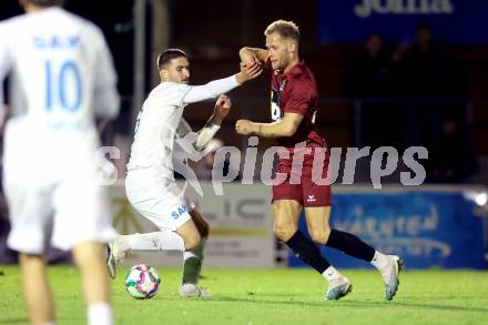 Fussball KÃ¤rntner Liga. SAK gegen Spittal.  Zan Kumer (SAK), Miha Kostanjsek  (Spittal). Klagenfurt, am 3.10.2025.
Foto: Kuess
www.qspictures.net
---
pressefotos, pressefotografie, kuess, qs, qspictures, sport, bild, bilder, bilddatenbank