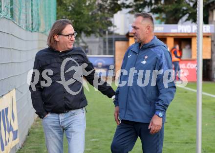 Fussball KÃ¤rntner Liga. SAK gegen Spittal.  Trainer Goran Jolic (SAK),  Trainer Richard Huber  (Spittal). Klagenfurt, am 3.10.2025.
Foto: Kuess
www.qspictures.net
---
pressefotos, pressefotografie, kuess, qs, qspictures, sport, bild, bilder, bilddatenbank