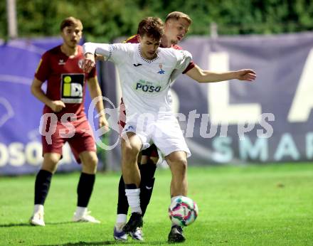 Fussball KÃ¤rntner Liga. SAK gegen Spittal.   Luka Jerin (SAK),  Edin Sadikovic (Spittal). Klagenfurt, am 3.10.2025.
Foto: Kuess
www.qspictures.net
---
pressefotos, pressefotografie, kuess, qs, qspictures, sport, bild, bilder, bilddatenbank