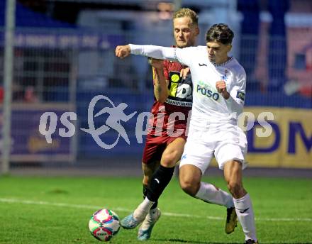 Fussball KÃ¤rntner Liga. SAK gegen Spittal.  Matic Ahacic (SAK),  Miha Kostanjsek (Spittal). Klagenfurt, am 3.10.2025.
Foto: Kuess
www.qspictures.net
---
pressefotos, pressefotografie, kuess, qs, qspictures, sport, bild, bilder, bilddatenbank
