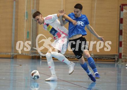 Futsal. Oesterreichische Futsal Liga. 1. OEFB Futsal Liga. . Carinthia Flamengo Futsal Club gegen FC Diamant Linz.  Faris Buljubasic  (Carinthia Flamengo Futsal Club),  Rok Snofl  (Linz).  Klagenfurt, 5.10..2025.
Foto: Kuess
www.qspictures.net
---
pressefotos, pressefotografie, kuess, qs, qspictures, sport, bild, bilder, bilddatenbank
