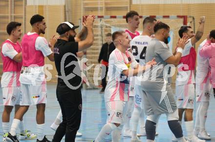 Futsal. Oesterreichische Futsal Liga. 1. OEFB Futsal Liga. . Carinthia Flamengo Futsal Club gegen FC Diamant Linz.  Jubel  (Carinthia Flamengo Futsal Club).  Klagenfurt, 5.10..2025.
Foto: Kuess
www.qspictures.net
---
pressefotos, pressefotografie, kuess, qs, qspictures, sport, bild, bilder, bilddatenbank