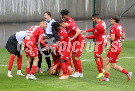 Fussball 2. Liga. SK Austria Klagenfurt gegen St. Poelten. Torjubel Furkan Dursun(St.Poelten).  Klagenfurt, 5.10..2025.
Foto: Kuess
www.qspictures.net
---
pressefotos, pressefotografie, kuess, qs, qspictures, sport, bild, bilder, bilddatenbank
