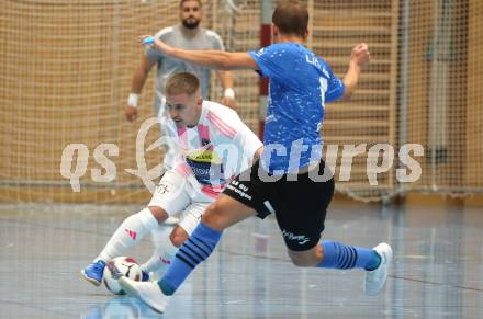 Futsal. Oesterreichische Futsal Liga. 1. OEFB Futsal Liga. . Carinthia Flamengo Futsal Club gegen FC Diamant Linz.  Smajl Delic  (Carinthia Flamengo Futsal Club), Davor Arnautovic  (Linz).  Klagenfurt, 5.10..2025.
Foto: Kuess
www.qspictures.net
---
pressefotos, pressefotografie, kuess, qs, qspictures, sport, bild, bilder, bilddatenbank
