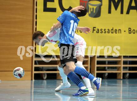 Futsal. Oesterreichische Futsal Liga. 1. OEFB Futsal Liga. . Carinthia Flamengo Futsal Club gegen FC Diamant Linz. Faris Buljubasic   (Carinthia Flamengo Futsal Club), Rok Snofl  (Linz).  Klagenfurt, 5.10..2025.
Foto: Kuess
www.qspictures.net
---
pressefotos, pressefotografie, kuess, qs, qspictures, sport, bild, bilder, bilddatenbank