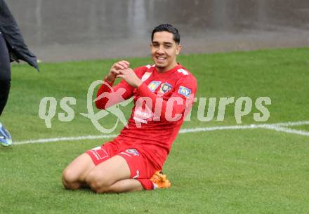 Fussball 2. Liga. SK Austria Klagenfurt gegen St. Poelten. Torjubel Furkan Dursun (St.Poelten).  Klagenfurt, 5.10..2025. 
Foto: Kuess
www.qspictures.net
---
pressefotos, pressefotografie, kuess, qs, qspictures, sport, bild, bilder, bilddatenbank