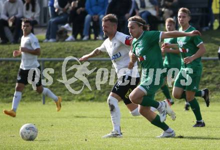 Fussball KÃ¤rntner Liga. Bleiburg gegen Voelkermarkt.  Patrick Oswaldi (Bleiburg),  Lukas Sadnik  (Voelkermarkt). Bleiburg, am 11.10.2025.
Foto: Kuess
www.qspictures.net
---
pressefotos, pressefotografie, kuess, qs, qspictures, sport, bild, bilder, bilddatenbank