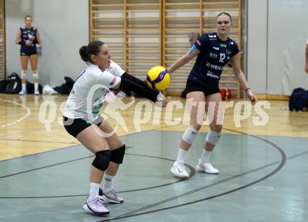 Volleyball Bundesliga. WVL. Women Volleyball League.  ATSC Wildcats gegen  Graz. Julia Bier, Lotta Lippitsch (Wildcats). Klagenfurt, am 11.10.2025.
Foto: Kuess
www.qspictures.net
---
pressefotos, pressefotografie, kuess, qs, qspictures, sport, bild, bilder, bilddatenbank