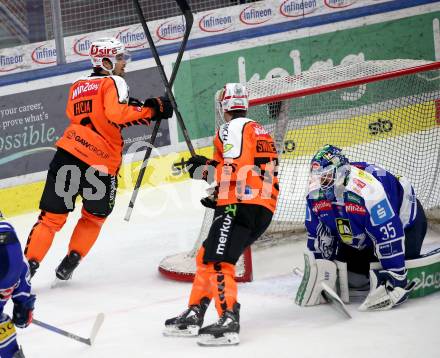 Eishockey ICE Bundesliga. VSV gegen Moser Medical Graz99ers.  Torjubel Frank Hora, Nick Swaney  (Graz). Villach, am 17.10.2025
Foto: Kuess
---
pressefotos, pressefotografie, kuess, qs, qspictures, sport, bild, bilder, bilddatenbank