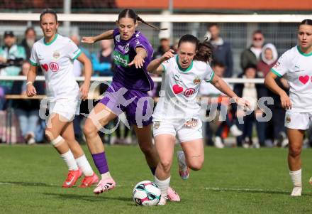 Fussball. Frauen.  2. Bundesliga. SK Austria Klagenfurt gegen Rapid Wien. Natalie Schranzer  (Klagenfurt), Jasmin Koenig   (Rapid Wien).  Klagenfurt, 19.10.2025.
Foto: Kuess
www.qspictures.net
---
pressefotos, pressefotografie, kuess, qs, qspictures, sport, bild, bilder, bilddatenbank