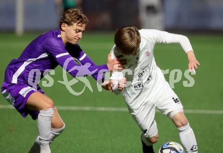 Fussball. Kaerntner Liga. SK Austria Klagenfurt Amateure gegen Matrei .  Tom Henrik Pfeiffer  (Austria Klagenfurt),  Thomas Riepler  (Matrei).  Koettmannsdorf, 25.10.2025.
Foto: Kuess
www.qspictures.net
---
pressefotos, pressefotografie, kuess, qs, qspictures, sport, bild, bilder, bilddatenbank