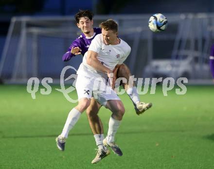Fussball. Kaerntner Liga. SK Austria Klagenfurt Amateure gegen Matrei .  Moritz Ferdinand Tatschl   (Austria Klagenfurt),  Alexander Wibmer   (Matrei).  Koettmannsdorf, 25.10.2025.
Foto: Kuess
www.qspictures.net
---
pressefotos, pressefotografie, kuess, qs, qspictures, sport, bild, bilder, bilddatenbank