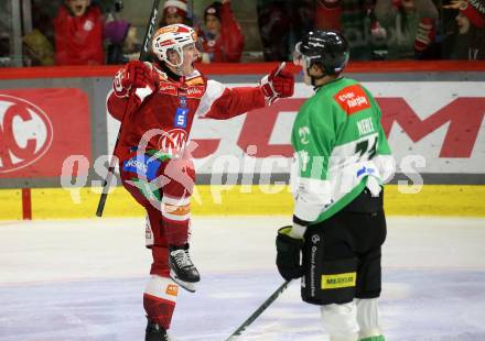 Eishockey ICE Bundesliga. KAC gegen Olimpija Ljubljana.  Torjubel  David Waschnig,  (KAC),    Klagenfurt, am 26.10.2025
Foto: Kuess
---
pressefotos, pressefotografie, kuess, qs, qspictures, sport, bild, bilder, bilddatenbank