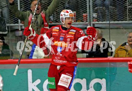 Eishockey ICE Bundesliga. KAC gegen Olimpija Ljubljana. Torjubel Thomas Hundertpfund, (KAC), Klagenfurt, am 26.10.2025
Foto: Kuess
---
pressefotos, pressefotografie, kuess, qs, qspictures, sport, bild, bilder, bilddatenbank