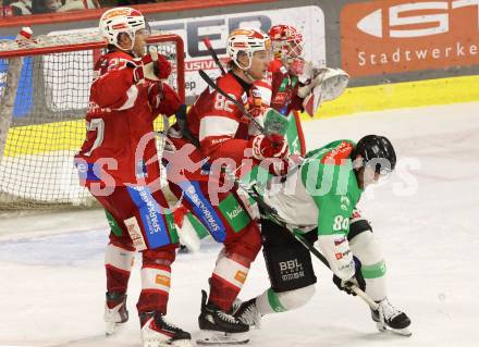 Eishockey ICE Bundesliga.  Winn2day ICE Hockey League. KAC gegen Olympia Ljubljana. Thomas Hundertpfund, Thimo Nickl  (KAC), Zach Boychuk   (Ljubljana). Klagenfurt, am 26.10.2025.
Foto: Kuess
www.qspictures.net
---
pressefotos, pressefotografie, kuess, qs, qspictures, sport, bild, bilder, bilddatenbank