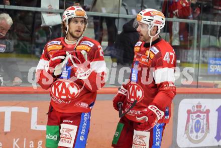 Eishockey ICE Bundesliga.  Winn2day ICE Hockey League. KAC gegen Olympia Ljubljana.  Mario Kempe, Jordan Murray  (KAC). Klagenfurt, am 26.10.2025.
Foto: Kuess
www.qspictures.net
---
pressefotos, pressefotografie, kuess, qs, qspictures, sport, bild, bilder, bilddatenbank