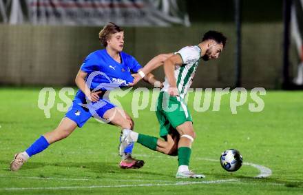 Fussball. Kaerntner Liga. Donau gegen Bleiburg. Melvin Osmic  (Donau),  Nejc Steharnik (Bleiburg).  Klagenfurt, am 31.10.2025.
Foto: Kuess
www.qspictures.net
---
pressefotos, pressefotografie, kuess, qs, qspictures, sport, bild, bilder, bilddatenbank
