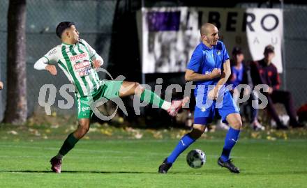 Fussball. Kaerntner Liga. Donau gegen Bleiburg.  Damjan Jovanovic (Donau), Nikola Tolimir  (Bleiburg).  Klagenfurt, am 31.10.2025.
Foto: Kuess
www.qspictures.net
---
pressefotos, pressefotografie, kuess, qs, qspictures, sport, bild, bilder, bilddatenbank