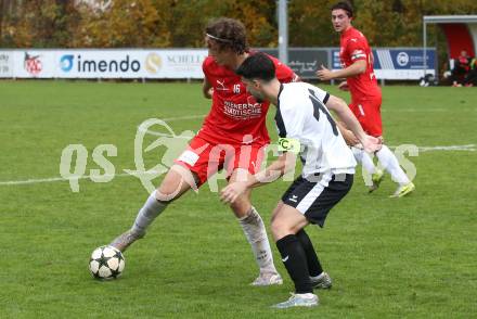 Fussball. Kaerntner Liga. KAC1909 gegen Spittal. Noah Pogatetz  (KAC), Denin Matoruga  (Spittal).  Klagenfurt, am 2.11.2025.
Foto: Kuess
www.qspictures.net
---
pressefotos, pressefotografie, kuess, qs, qspictures, sport, bild, bilder, bilddatenbank
