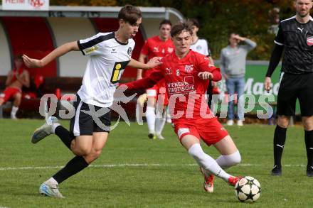 Fussball. Kaerntner Liga. KAC1909 gegen Spittal. Fabian Johannes Kordesch  (KAC),  Moritz Mueller  (Spittal).  Klagenfurt, am 2.11.2025.
Foto: Kuess
www.qspictures.net
---
pressefotos, pressefotografie, kuess, qs, qspictures, sport, bild, bilder, bilddatenbank