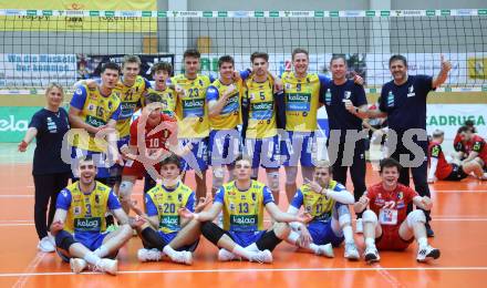 Volleyball Bundesliga. AVL. Austrian Volleyball League.   (Aich/Dob) gegen Waldviertel. Jubel  (Aich/Dob). Bleiburg, am 5.11.2025.
Foto: Kuess
www.qspictures.net
---
pressefotos, pressefotografie, kuess, qs, qspictures, sport, bild, bilder, bilddatenbank