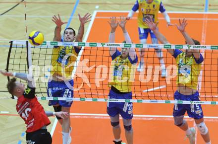 Volleyball Bundesliga. AVL. Austrian Volleyball League.   (Aich/Dob) gegen Waldviertel.  Luan Weber, Tobias Marian Reinstadler, Jan Jirasek  (Aich/Dob). Bleiburg, am 5.11.2025.
Foto: Kuess
www.qspictures.net
---
pressefotos, pressefotografie, kuess, qs, qspictures, sport, bild, bilder, bilddatenbank