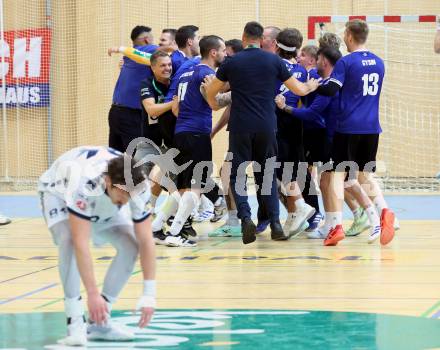 Handball Bundesliga. HLA. SC Ferlach gegen Voeslau. Jubel   (SCF).  Ferlach, am 8.11.2025.
Foto: Kuess
www.qspictures.net
---
pressefotos, pressefotografie, kuess, qs, qspictures, sport, bild, bilder, bilddatenbank