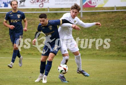 Fussball. Kaerntner Liga. Koettmannsdorf gegen Grafenstein. Sebastian Salbrechter  (Koettmannsdorf), Fabio Sebastian Miklautz  (Grafenstein).  Klagenfurt, am 8.11.2025.
Foto: Kuess
www.qspictures.net
---
pressefotos, pressefotografie, kuess, qs, qspictures, sport, bild, bilder, bilddatenbank