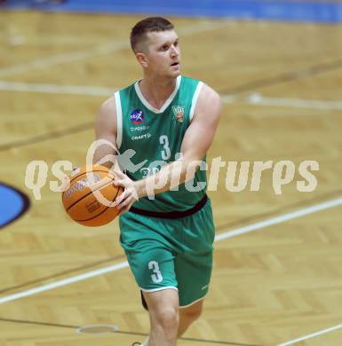 Basketball 2. Liga 2025/2026. Grunddurchgang 5. Runde.  Woerthersee Piraten gegen KOS Celovec.   Jernej Andolsek Heine  (KOS). Klagenfurt, am 1.11.2025.
Foto: Kuess
---
pressefotos, pressefotografie, kuess, qs, qspictures, sport, bild, bilder, bilddatenbank