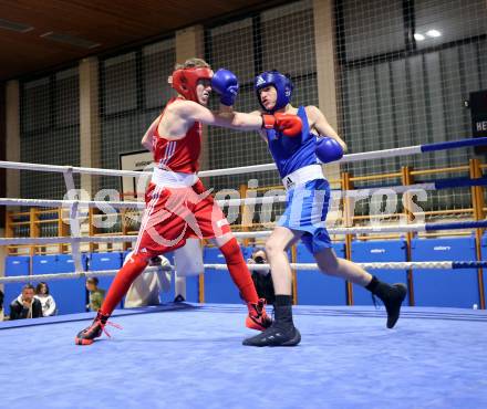 Boxen Kaerntner Meisterschaft. Nico Seebacher (AUT), Maik Stojnic (SLO). Klagenfurt, 15.11.2025.
Foto: Kuess
www.qspictures.net
---
pressefotos, pressefotografie, kuess, qs, qspictures, sport, bild, bilder, bilddatenbank