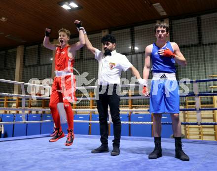 Boxen Kaerntner Meisterschaft. Nico Seebacher (AUT), Maik Stojnic (SLO). Klagenfurt, 15.11.2025.
Foto: Kuess
www.qspictures.net
---
pressefotos, pressefotografie, kuess, qs, qspictures, sport, bild, bilder, bilddatenbank