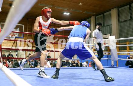 Boxen Kaerntner Meisterschaft. Christian Ranninger (AUT) (rot), Petja Tonkli (SLO) . Klagenfurt, 15.11.2025.
Foto: Kuess
www.qspictures.net
---
pressefotos, pressefotografie, kuess, qs, qspictures, sport, bild, bilder, bilddatenbank